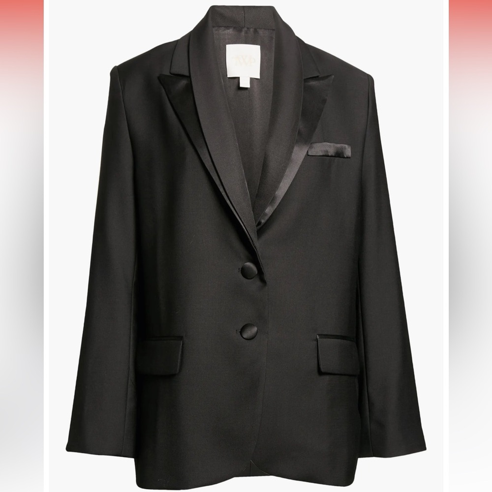 Black Satin-Lapel Blazer - Women